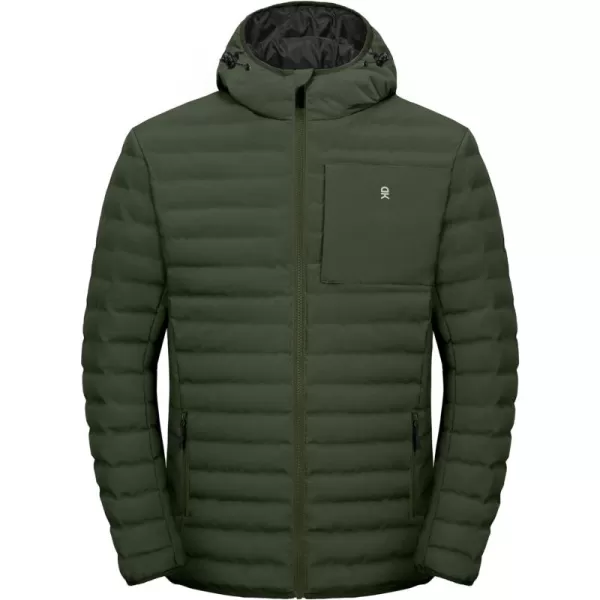 Little Donkey Andy Men's Warm Waterproof Puffer Jacket Hooded Windproof Winter Coat with Recycled Insulation