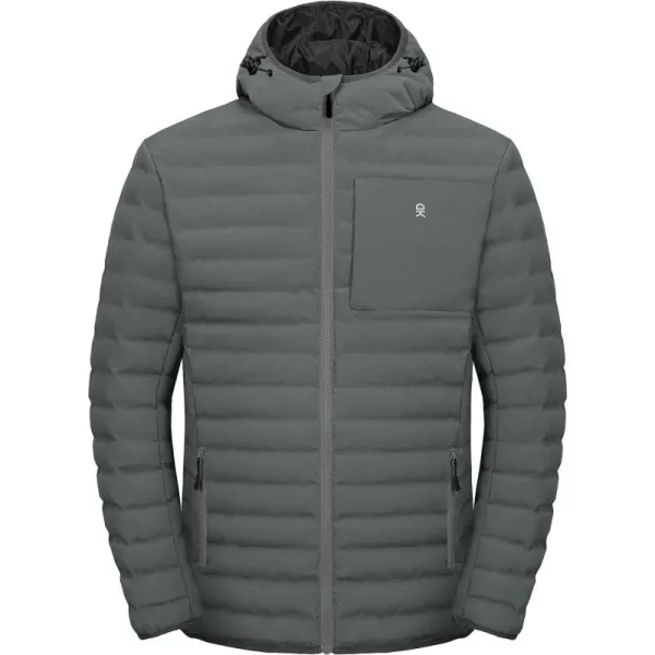 Little Donkey Andy Men's Warm Waterproof Puffer Jacket Hooded Windproof Winter Coat with Recycled Insulation
