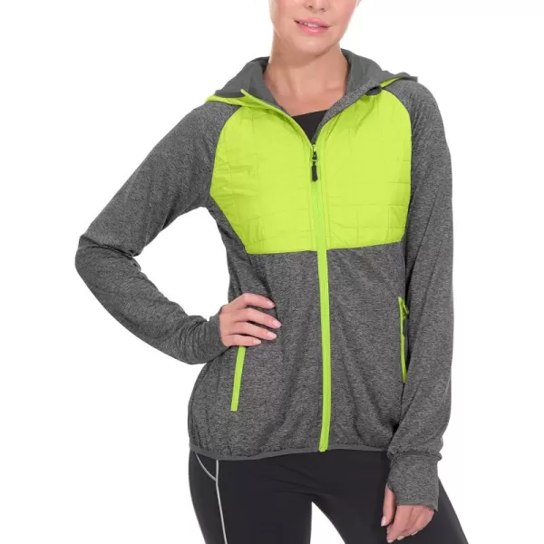 Little Donkey Andy Women's Lightweight Thermal Running Jacket Hybrid Quilted Full Zip Golf Jacket with Hood