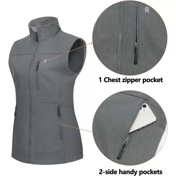 Little Donkey Andy Lightweight Softshell Vest Women Outerwear with Fleece Lined Sleeveless Casual Windbreaker Jacket