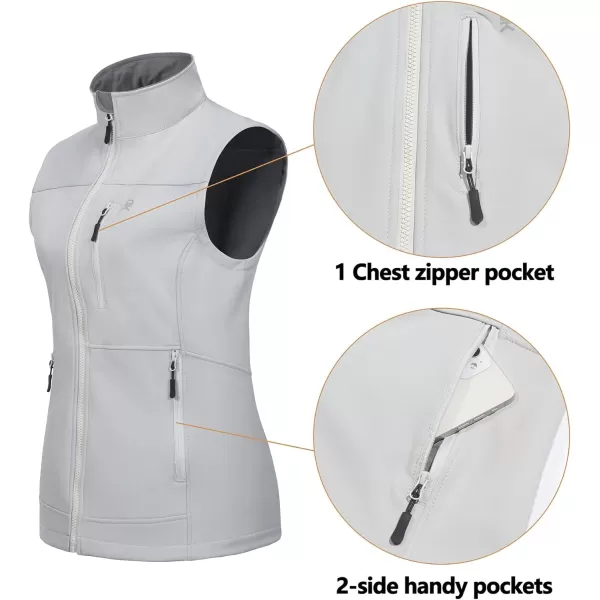 Little Donkey Andy Lightweight Softshell Vest Women Outerwear with Fleece Lined Sleeveless Casual Windbreaker Jacket