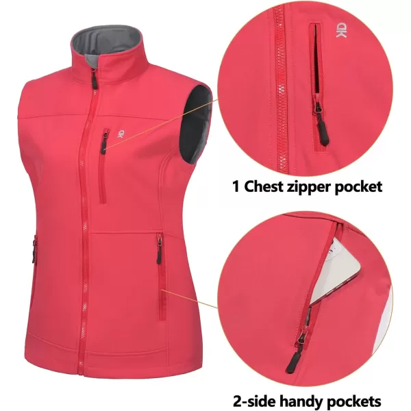 Little Donkey Andy Lightweight Softshell Vest Women Outerwear with Fleece Lined Sleeveless Casual Windbreaker Jacket