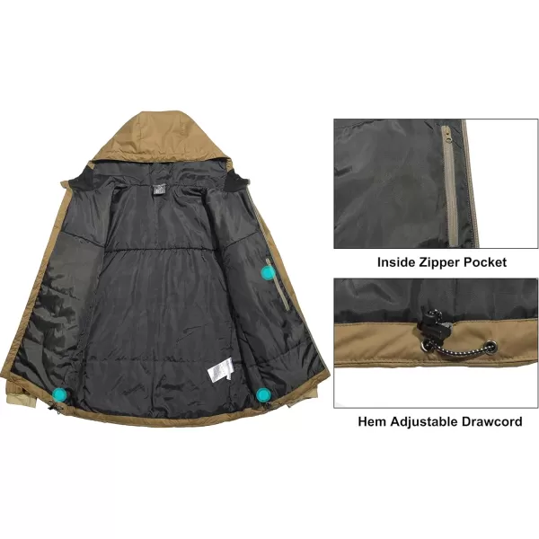 Little Donkey Andy Men's Hooded Winter Lightweight Coat Water-resistant Warm Quilted Jacket with Recycled Insulation