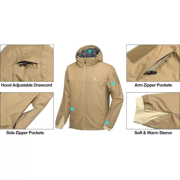 Little Donkey Andy Men's Hooded Winter Lightweight Coat Water-resistant Warm Quilted Jacket with Recycled Insulation