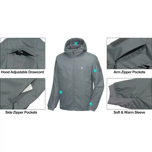 Little Donkey Andy Men's Hooded Winter Lightweight Coat Water-resistant Warm Quilted Jacket with Recycled Insulation