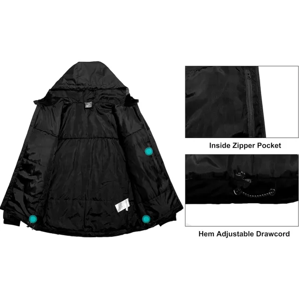 Little Donkey Andy Men's Hooded Winter Lightweight Coat Water-resistant Warm Quilted Jacket with Recycled Insulation