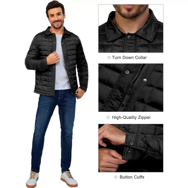 Little Donkey Andy Men's Puffer Jacket Lightweight Warm Winter Coat With 4 Pockets Full Zip Windproof Insulated Hooded Jacket