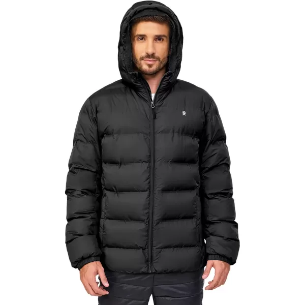 Little Donkey Andy Men's Puffer Jacket Lightweight Warm Winter Coat With 4 Pockets Full Zip Windproof Insulated Hooded Jacket