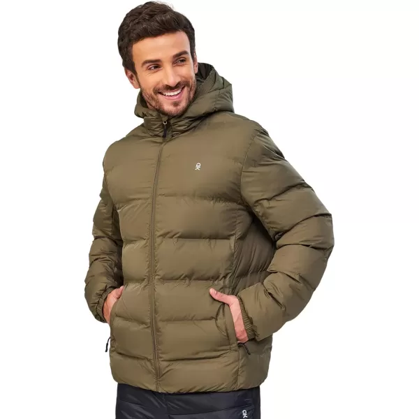 Little Donkey Andy Men's Puffer Jacket Lightweight Warm Winter Coat With 4 Pockets Full Zip Windproof Insulated Hooded Jacket