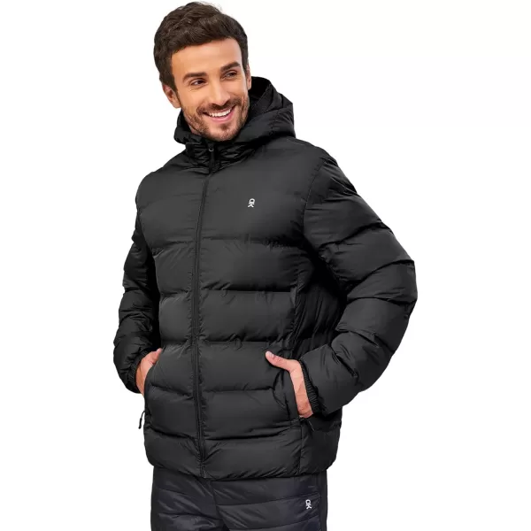 Little Donkey Andy Men's Puffer Jacket Lightweight Warm Winter Coat With 4 Pockets Full Zip Windproof Insulated Hooded Jacket