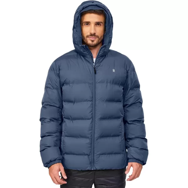Little Donkey Andy Men's Puffer Jacket Lightweight Warm Winter Coat With 4 Pockets Full Zip Windproof Insulated Hooded Jacket