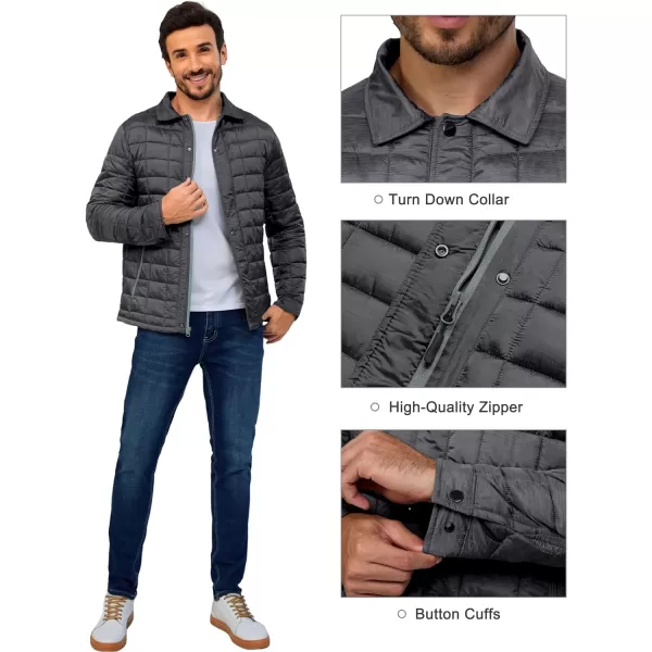 Little Donkey Andy Men's Puffer Jacket Lightweight Warm Winter Coat With 4 Pockets Full Zip Windproof Insulated Hooded Jacket