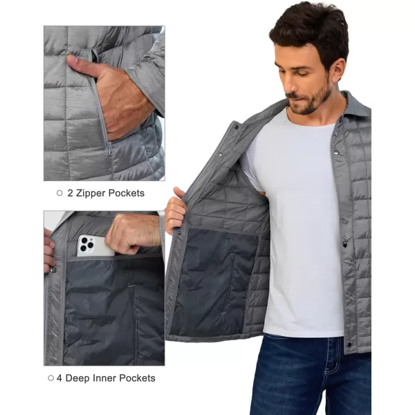 Little Donkey Andy Men's Puffer Jacket Lightweight Warm Winter Coat With 4 Pockets Full Zip Windproof Insulated Hooded Jacket