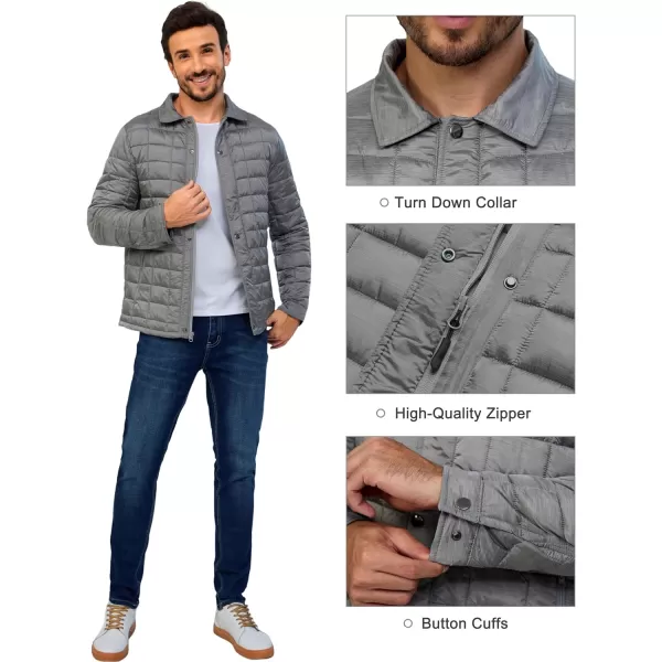 Little Donkey Andy Men's Puffer Jacket Lightweight Warm Winter Coat With 4 Pockets Full Zip Windproof Insulated Hooded Jacket