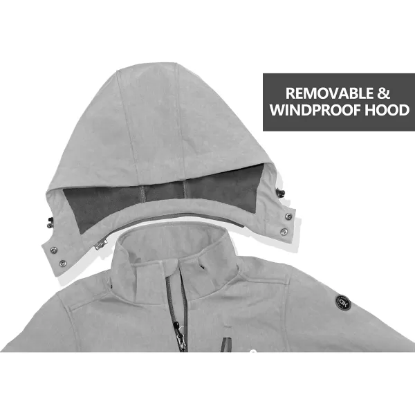 Little Donkey Andy Men's Softshell Jacket Ski Jacket with Removable Hood, Fleece Lined and Water Repellent