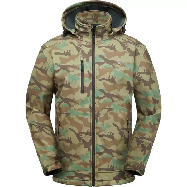 Little Donkey Andy Men’s Softshell Jacket with Removable Hood, Fleece Lined and Water Repellent