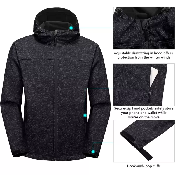 Little Donkey Andy Men’s Softshell Jacket with Removable Hood, Fleece Lined and Water Repellent