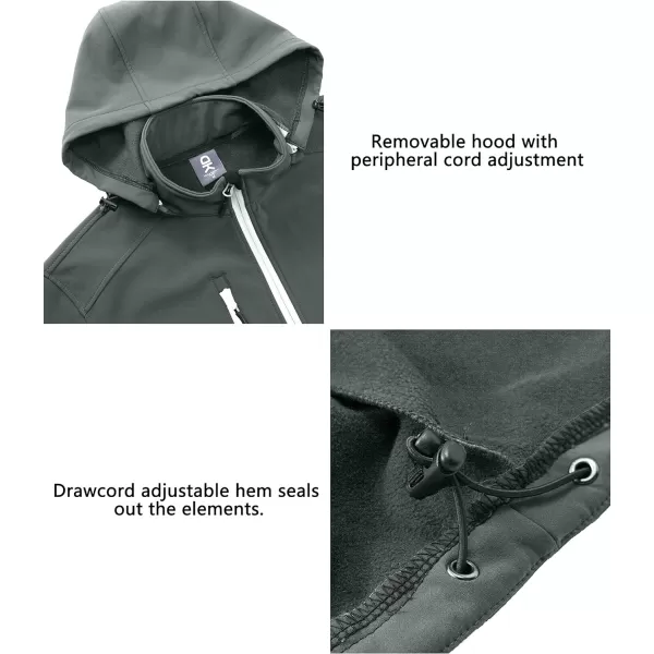 Little Donkey Andy Men’s Softshell Jacket with Removable Hood, Fleece Lined and Water Repellent