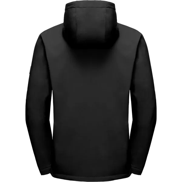Little Donkey Andy Men’s Softshell Jacket with Removable Hood, Fleece Lined and Water Repellent