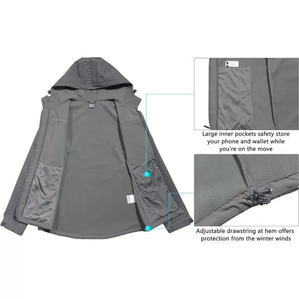 Little Donkey Andy Men’s Softshell Jacket with Removable Hood, Fleece Lined and Water Repellent