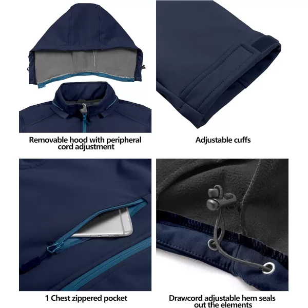 Little Donkey Andy Men’s Softshell Jacket with Removable Hood, Fleece Lined and Water Repellent