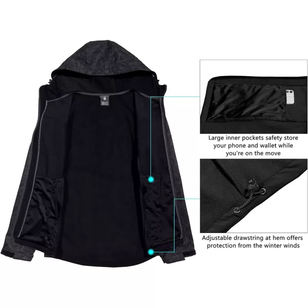 Little Donkey Andy Men’s Softshell Jacket with Removable Hood, Fleece Lined and Water Repellent