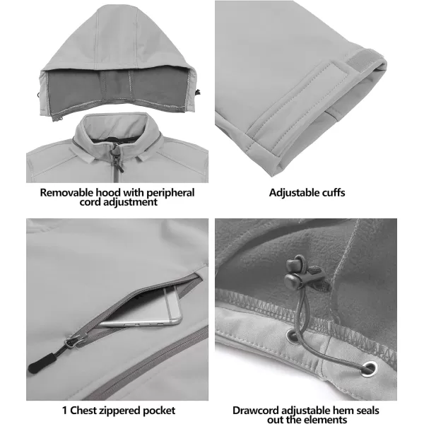 Little Donkey Andy Men’s Softshell Jacket with Removable Hood, Fleece Lined and Water Repellent