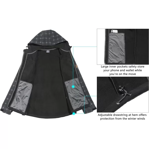 Little Donkey Andy Men’s Softshell Jacket with Removable Hood, Fleece Lined and Water Repellent