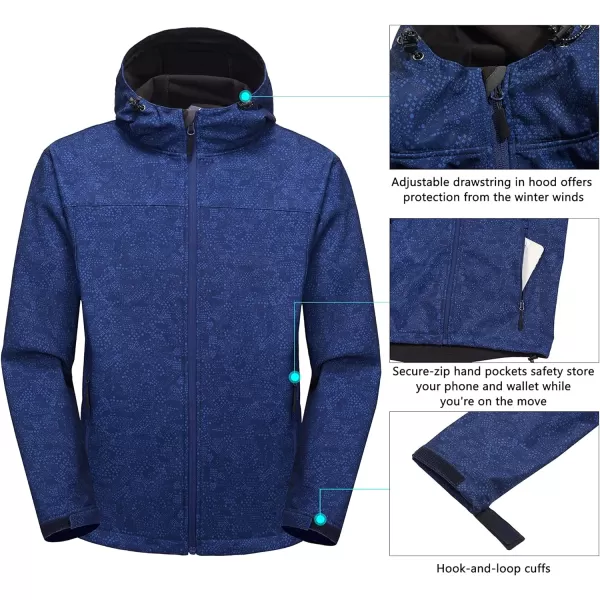 Little Donkey Andy Men’s Softshell Jacket with Removable Hood, Fleece Lined and Water Repellent