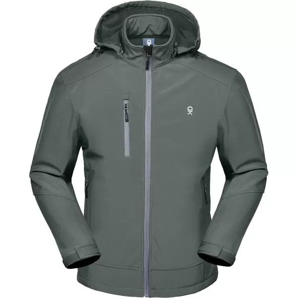 Little Donkey Andy Men’s Softshell Jacket with Removable Hood, Fleece Lined and Water Repellent