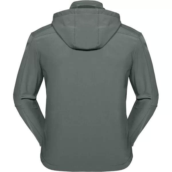 Little Donkey Andy Men’s Softshell Jacket with Removable Hood, Fleece Lined and Water Repellent