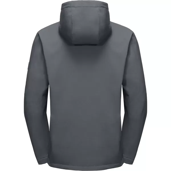 Little Donkey Andy Men’s Softshell Jacket with Removable Hood, Fleece Lined and Water Repellent