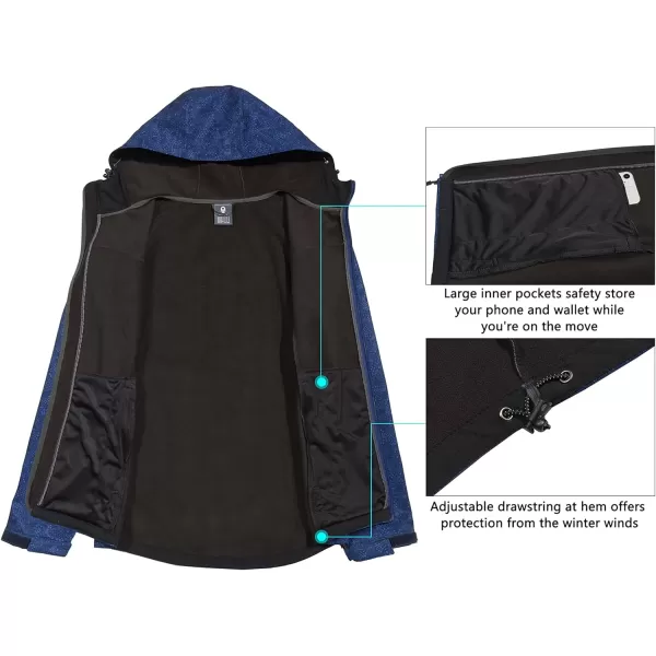 Little Donkey Andy Men’s Softshell Jacket with Removable Hood, Fleece Lined and Water Repellent