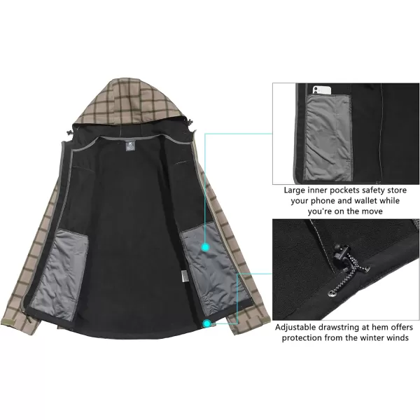 Little Donkey Andy Men’s Softshell Jacket with Removable Hood, Fleece Lined and Water Repellent
