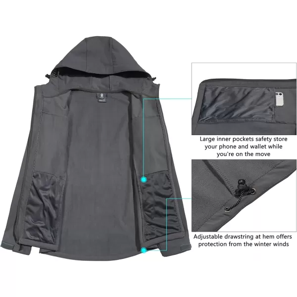 Little Donkey Andy Men’s Softshell Jacket with Removable Hood, Fleece Lined and Water Repellent