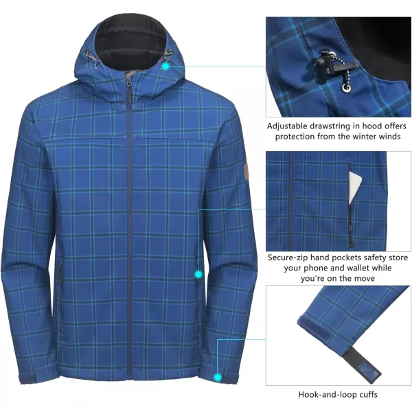 Little Donkey Andy Men’s Softshell Jacket with Removable Hood, Fleece Lined and Water Repellent