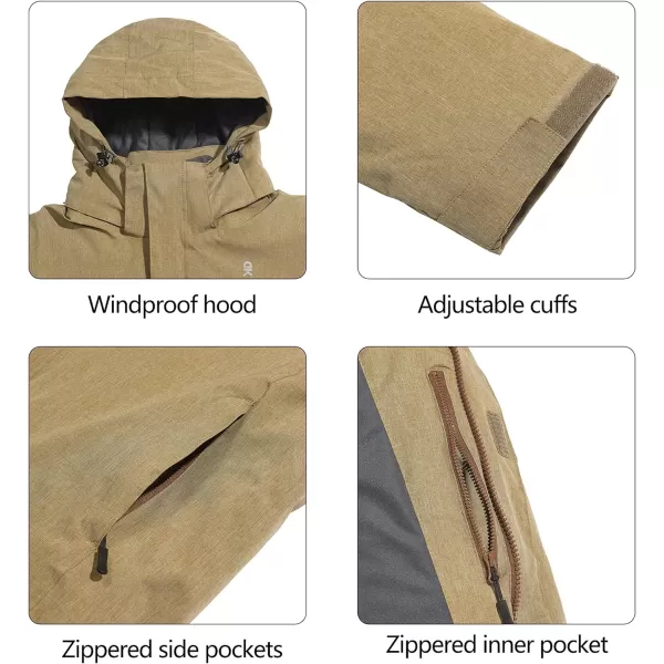Little Donkey Andy Men's Waterproof Ski Snowboarding Jacket Windproof Warm Coat with Detachable Hood