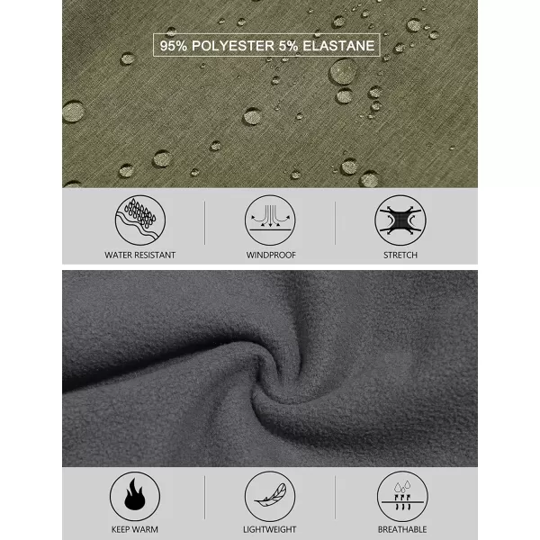 Little Donkey Andy Men's Windproof Fleece Lined Hiking Cargo Pants Water Repellent Softshell Ski Snow Pants