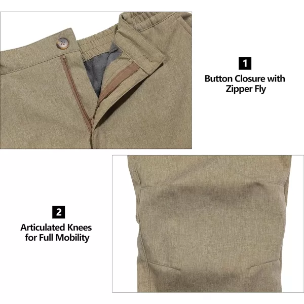 Little Donkey Andy Men's Windproof Fleece Lined Hiking Cargo Pants Water Repellent Softshell Ski Snow Pants