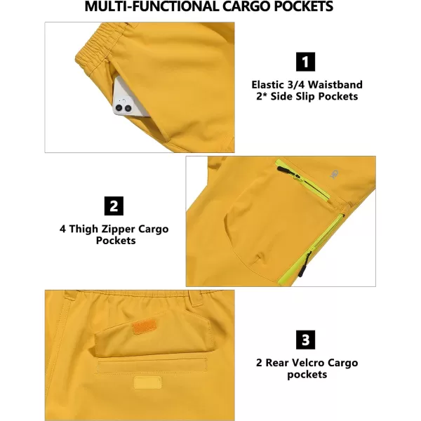 Little Donkey Andy Men's Windproof Fleece Lined Hiking Cargo Pants Water Repellent Softshell Ski Snow Pants