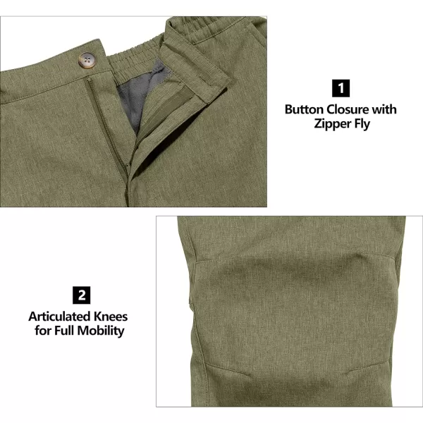 Little Donkey Andy Men's Windproof Fleece Lined Hiking Cargo Pants Water Repellent Softshell Ski Snow Pants
