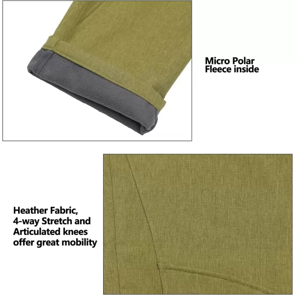 Little Donkey Andy Men's Windproof Fleece Lined Hiking Cargo Pants Water Repellent Softshell Ski Snow Pants
