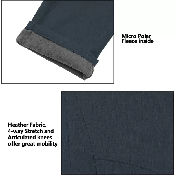 Little Donkey Andy Men's Windproof Fleece Lined Hiking Cargo Pants Water Repellent Softshell Ski Snow Pants