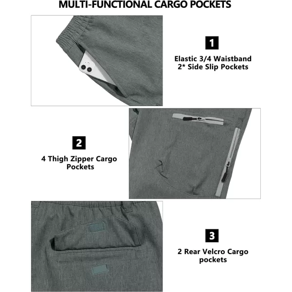 Little Donkey Andy Men's Windproof Fleece Lined Hiking Cargo Pants Water Repellent Softshell Ski Snow Pants