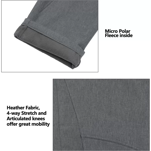 Little Donkey Andy Men's Windproof Fleece Lined Hiking Cargo Pants Water Repellent Softshell Ski Snow Pants