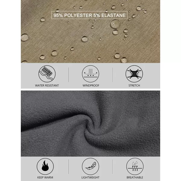 Little Donkey Andy Men's Windproof Fleece Lined Hiking Cargo Pants Water Repellent Softshell Ski Snow Pants