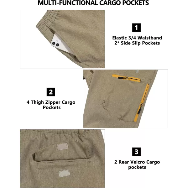 Little Donkey Andy Men's Windproof Fleece Lined Hiking Cargo Pants Water Repellent Softshell Ski Snow Pants
