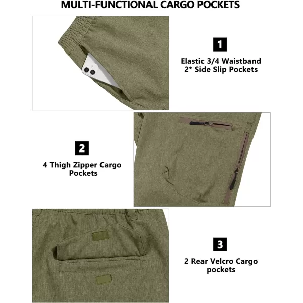 Little Donkey Andy Men's Windproof Fleece Lined Hiking Cargo Pants Water Repellent Softshell Ski Snow Pants
