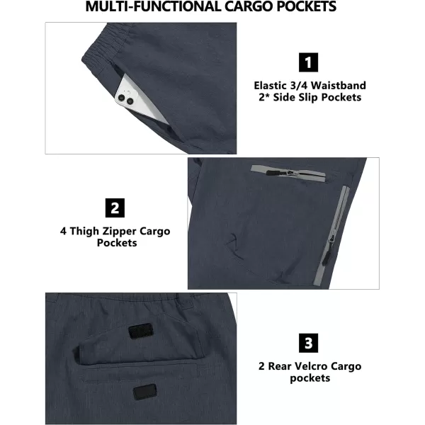 Little Donkey Andy Men's Windproof Fleece Lined Hiking Cargo Pants Water Repellent Softshell Ski Snow Pants