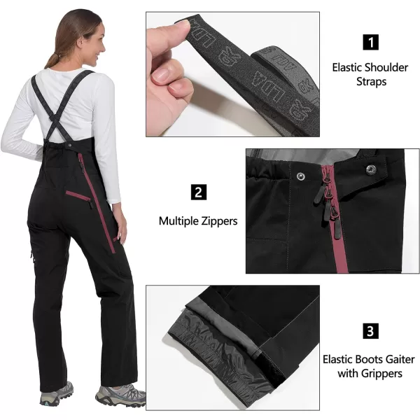 Little Donkey Andy Snow Bib Overalls for Women Waterproof Coveralls Windproof Suspenders Outdoor Skiing Suit Pants